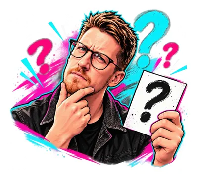 Graham Cox sticker, stumped by a question
